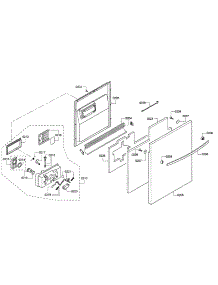 Door / Dispenser parts for Bosch Dishwasher SHX43P15UC/64 from AppliancePartsPros.com
