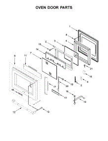 Oven Door Parts parts for Jenn-Air Range JLRP536WP01 from AppliancePartsPros.com