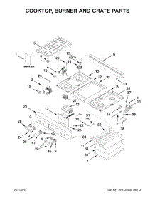 Cooktop, Burner And Grate Parts parts for Jenn-Air Range JDRP536WP03 from AppliancePartsPros.com
