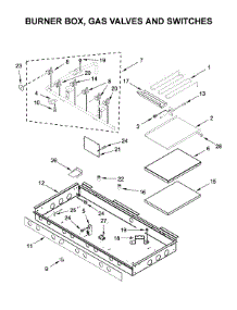 Burner Box, Gas Valves And Switches parts for Jenn-Air Range JDRP548WP03 from AppliancePartsPros.com