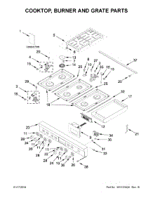 Cooktop, Burner And Grate Parts parts for Jenn-Air Range JDRP548WP03 from AppliancePartsPros.com