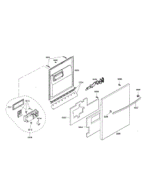 Door / Dispenser parts for Bosch Dishwasher SHX56B06UC/23 from AppliancePartsPros.com