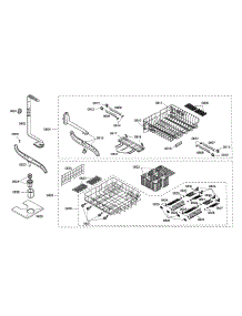 Spray Arm / Dishracks parts for Bosch Dishwasher SHX56B06UC/23 from AppliancePartsPros.com