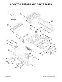 Cooktop, Burner And Grate Parts parts for Jenn-Air Range JLRP430WP01 from AppliancePartsPros.com