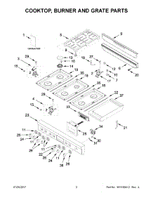 Cooktop, Burner And Grate Parts parts for Jenn-Air Range JLRP548WP01 from AppliancePartsPros.com