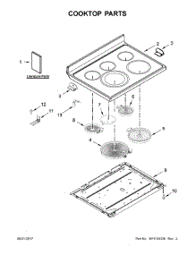 Cooktop Parts parts for Kitchenaid Electric Range YKFEG500EWH2 from AppliancePartsPros.com