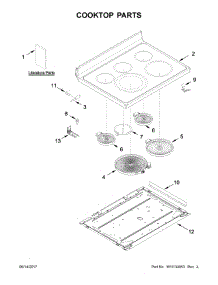 Cooktop Parts parts for Kitchenaid Electric Range YKFES530ESS2 from AppliancePartsPros.com