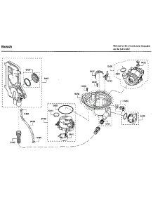 Pump parts for Bosch Dishwasher SHP65TL6UC/09 from AppliancePartsPros.com