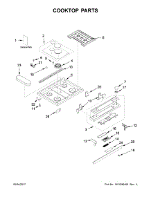 Cooktop Parts parts for Jenn-Air Gas Range JGS1450FS0 from AppliancePartsPros.com