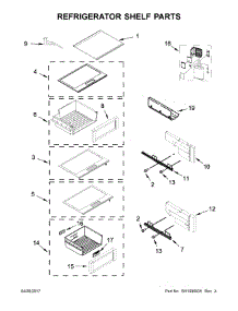Refrigerator Shelf Parts parts for Jenn-Air Side-By-Side Refrigerator JS42NXFXDE01 from AppliancePartsPros.com