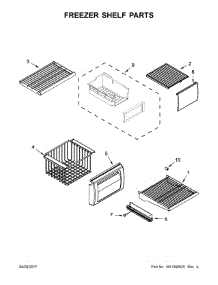 Freezer Shelf Parts parts for Jenn-Air Side-By-Side Refrigerator JS42NXFXDE01 from AppliancePartsPros.com