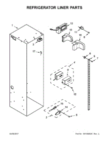 Refrigerator Liner Parts parts for Jenn-Air Side-By-Side Refrigerator JS42NXFXDE01 from AppliancePartsPros.com