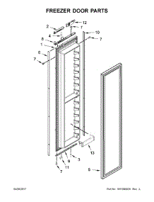 Freezer Door Parts parts for Jenn-Air Side-By-Side Refrigerator JS42NXFXDE01 from AppliancePartsPros.com