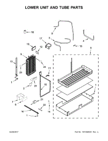 Lower Unit And Tube Parts parts for Jenn-Air Side-By-Side Refrigerator JS42NXFXDE01 from AppliancePartsPros.com