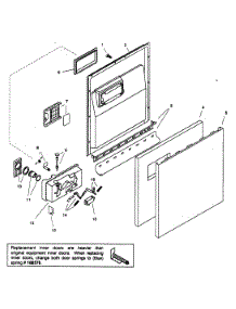 Door Assy parts for Bosch Dishwasher SHU43E07UC/14 from AppliancePartsPros.com