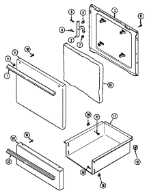 Door / Drawer parts for Maytag Electric Range S1500PAW from AppliancePartsPros.com