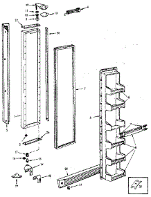 Freezer Door parts for Jenn-Air Side-By-Side Refrigerator JRSI205B/M9Q05B from AppliancePartsPros.com