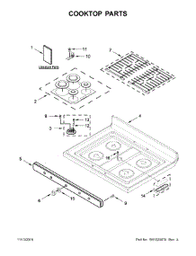 Cooktop Parts parts for Maytag Gas Range MGR6600FZ1 from AppliancePartsPros.com