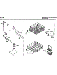 Rack parts for Bosch Dishwasher SHU33A05UC/37 from AppliancePartsPros.com