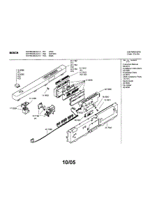 Fascia Panel parts for Bosch Dishwasher SHY66C06UC/14 from AppliancePartsPros.com