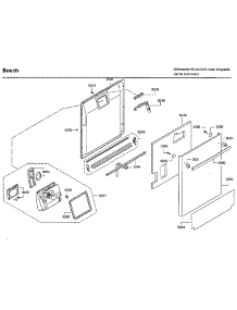 Door parts for Bosch Dishwasher SHX9PT55UC/82 from AppliancePartsPros.com