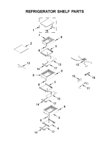 Refrigerator Shelf Parts parts for Jenn-Air Side-By-Side Refrigerator JBRFR24IGX00 from AppliancePartsPros.com