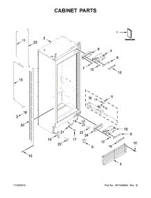 Cabinet Parts parts for Jenn-Air Side-By-Side Refrigerator JBRFR24IGX00 from AppliancePartsPros.com