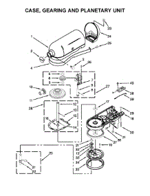 Case, Gearing And Planetary Unit parts for Kitchenaid Stand Mixer 9KSM160FGWH0 from AppliancePartsPros.com