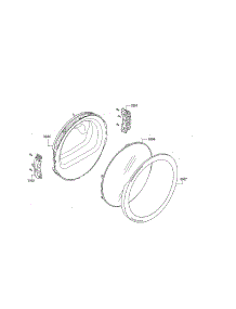 Door parts for Bosch Dryer WTG865H2UC/01 from AppliancePartsPros.com