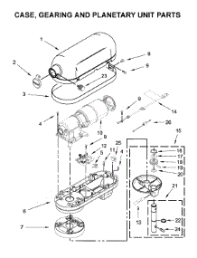 Case, Gearing And Planetary Unit Parts parts for Kitchenaid Stand Mixer 3KSMC895TWH0 from AppliancePartsPros.com