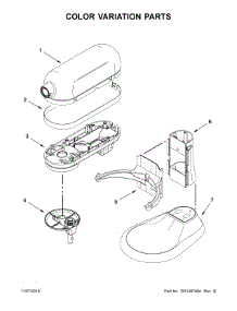 Color Variation Parts parts for Kitchenaid Stand Mixer 3KSMC895TWH0 from AppliancePartsPros.com