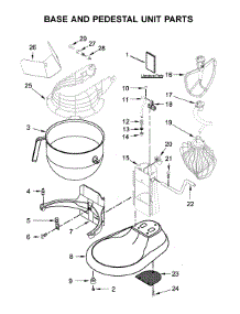 Base And Pedestal Unit Parts parts for Kitchenaid Stand Mixer 3KSMC895TWH0 from AppliancePartsPros.com