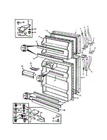 Doors parts for Magic Chef Top-Mount Refrigerator RB17EN-1A/7C02A from AppliancePartsPros.com