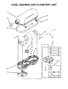 Case, Gearing And Planetary Unit parts for Kitchenaid Stand Mixer KSM7586PBK0 from AppliancePartsPros.com