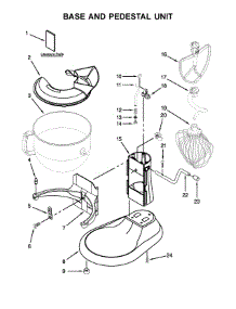 Base And Pedestal Unit parts for Kitchenaid Stand Mixer KSM7586PBK0 from AppliancePartsPros.com