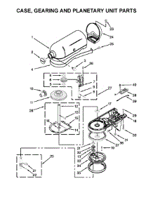 Case, Gearing And Planetary Unit Parts parts for Kitchenaid Stand Mixer 5KSM165PSCBF0 from AppliancePartsPros.com