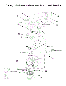 Case, Gearing And Planetary Unit Parts parts for Kitchenaid Stand Mixer 5KSM45BSL4 from AppliancePartsPros.com