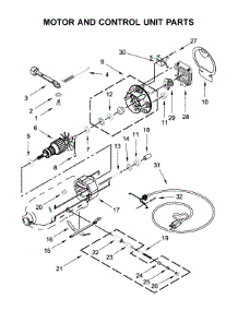 Motor And Control Unit Parts parts for Kitchenaid Stand Mixer 5KSM185PSBOB4 from AppliancePartsPros.com