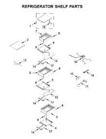 Refrigerator Shelf Parts parts for Jenn-Air Side-By-Side Refrigerator JBRFL36IGX00 from AppliancePartsPros.com