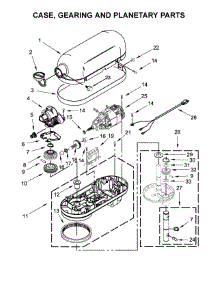 Case, Gearing And Planetary Parts parts for Kitchenaid Stand Mixer KG25H0XBM5 from AppliancePartsPros.com