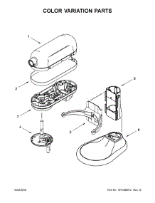 Color Variation Parts parts for Kitchenaid Stand Mixer 3KSM6583TER0 from AppliancePartsPros.com