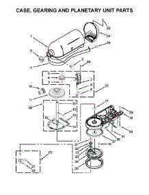 Case, Gearing And Planetary Unit Parts parts for Kitchenaid Stand Mixer 5KSM180LEEBK4 from AppliancePartsPros.com