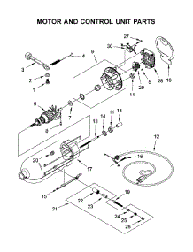 Motor And Control Unit Parts parts for Kitchenaid Stand Mixer 5KSM95CWH0 from AppliancePartsPros.com