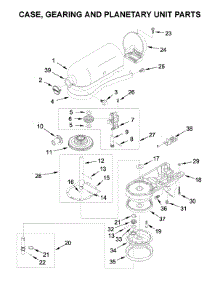 Case, Gearing And Planetary Unit Parts parts for Kitchenaid Stand Mixer 5KSM95CWH0 from AppliancePartsPros.com