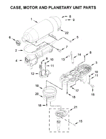 Case, Motor And Planetary Unit Parts parts for Kitchenaid Stand Mixer 5KSM3311XEOB0 from AppliancePartsPros.com