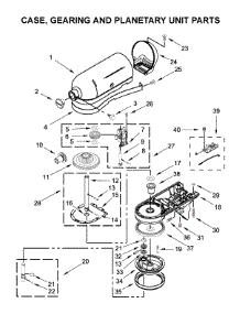 Case, Gearing And Planetary Unit Parts parts for Kitchenaid Stand Mixer 5KSM185PSECR4 from AppliancePartsPros.com