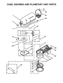 Case, Gearing And Planetary Unit Parts parts for Kitchenaid Stand Mixer KSM154GBQ3PT0 from AppliancePartsPros.com