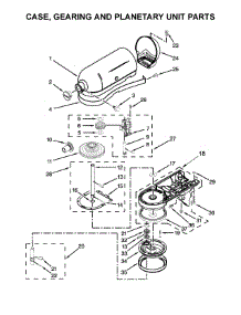 Case, Gearing And Planetary Unit Parts parts for Kitchenaid Stand Mixer KSM88RBQ2OB0 from AppliancePartsPros.com