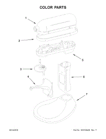 Color Parts parts for Kitchenaid Stand Mixer KV25G0XAQ6 from AppliancePartsPros.com