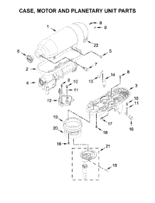 Case, Motor And Planetary Unit Parts parts for Kitchenaid Stand Mixer KSM3316PBV0 from AppliancePartsPros.com